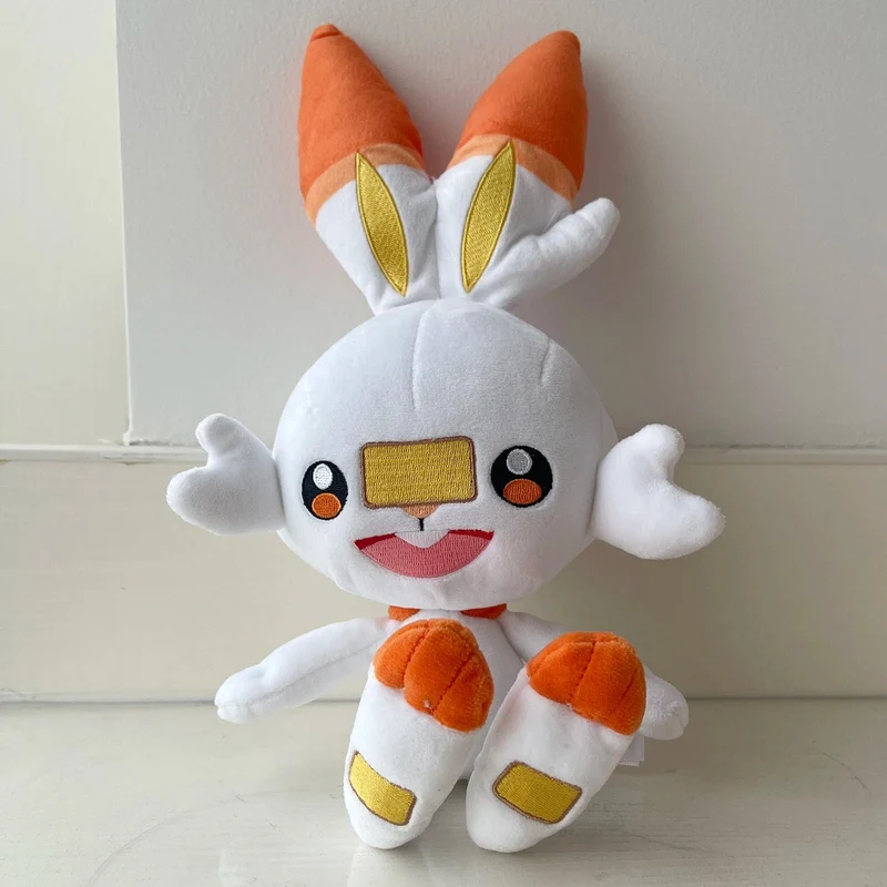 HQ Scorbunny Plüschtier Schwert und Schild Pokemon Peluche Gefüllte Puppe Cartoon Hase Kaninchen Weihnachtsgeschenk