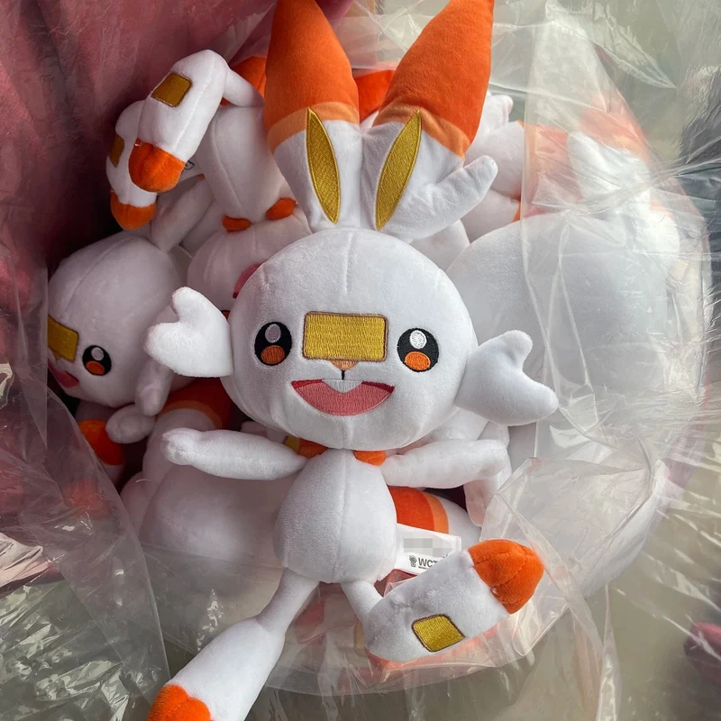 HQ Scorbunny Plüschtier Schwert und Schild Pokemon Peluche Gefüllte Puppe Cartoon Hase Kaninchen Weihnachtsgeschenk
