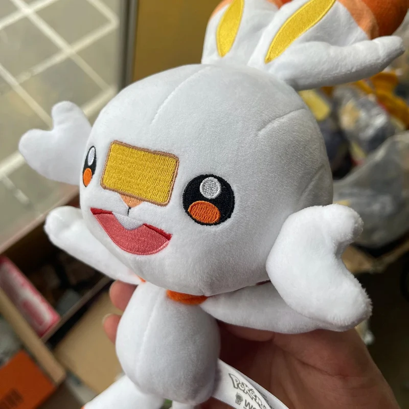 HQ Scorbunny Plüschtier Schwert und Schild Pokemon Peluche Gefüllte Puppe Cartoon Hase Kaninchen Weihnachtsgeschenk