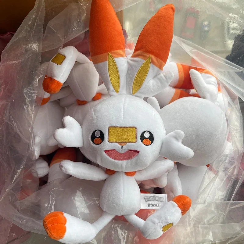 HQ Scorbunny Plüschtier Schwert und Schild Pokemon Peluche Gefüllte Puppe Cartoon Hase Kaninchen Weihnachtsgeschenk