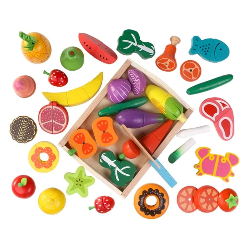 Simulation Küche Pretend Spielzeug Holz Klassische Spiel Montessori Pädagogisches Spielzeug Für Kinder Kinder Geschenk Schneiden Obst Gemüse Set