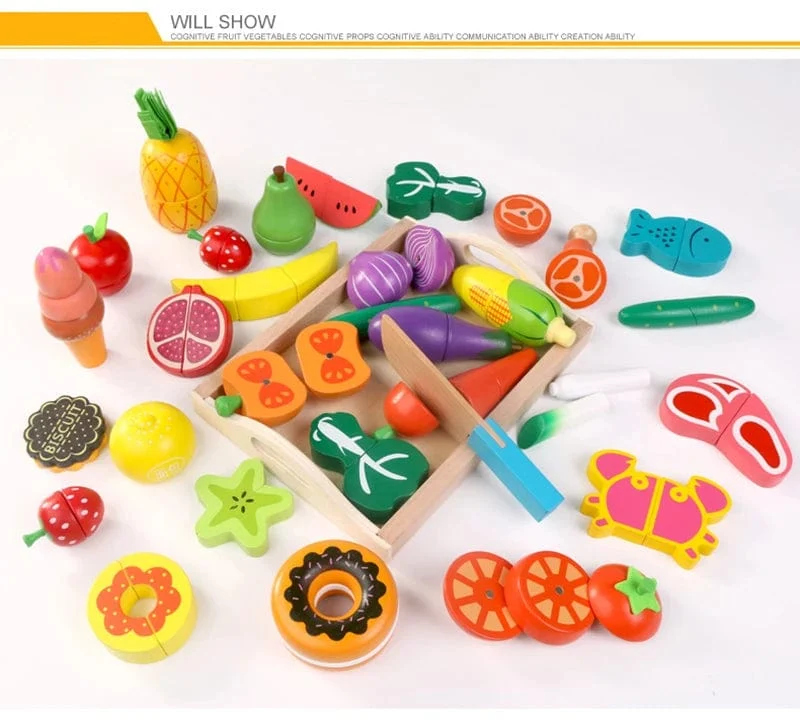 Simulation Küche Pretend Spielzeug Holz Klassische Spiel Montessori Pädagogisches Spielzeug Für Kinder Kinder Geschenk Schneiden Obst Gemüse Set