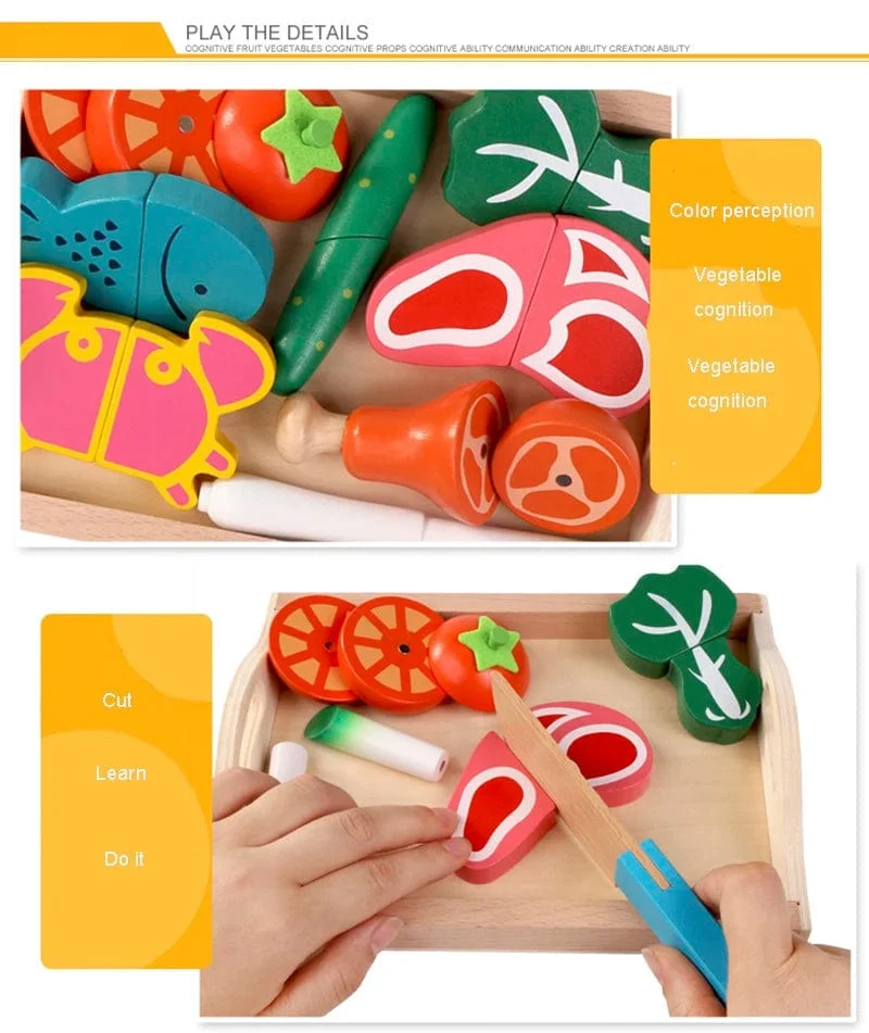 Simulation Küche Pretend Spielzeug Holz Klassische Spiel Montessori Pädagogisches Spielzeug Für Kinder Kinder Geschenk Schneiden Obst Gemüse Set