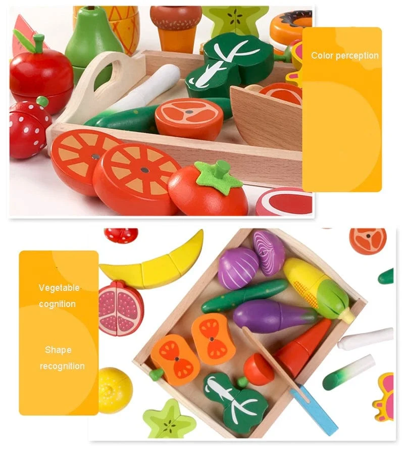 Simulation Küche Pretend Spielzeug Holz Klassische Spiel Montessori Pädagogisches Spielzeug Für Kinder Kinder Geschenk Schneiden Obst Gemüse Set
