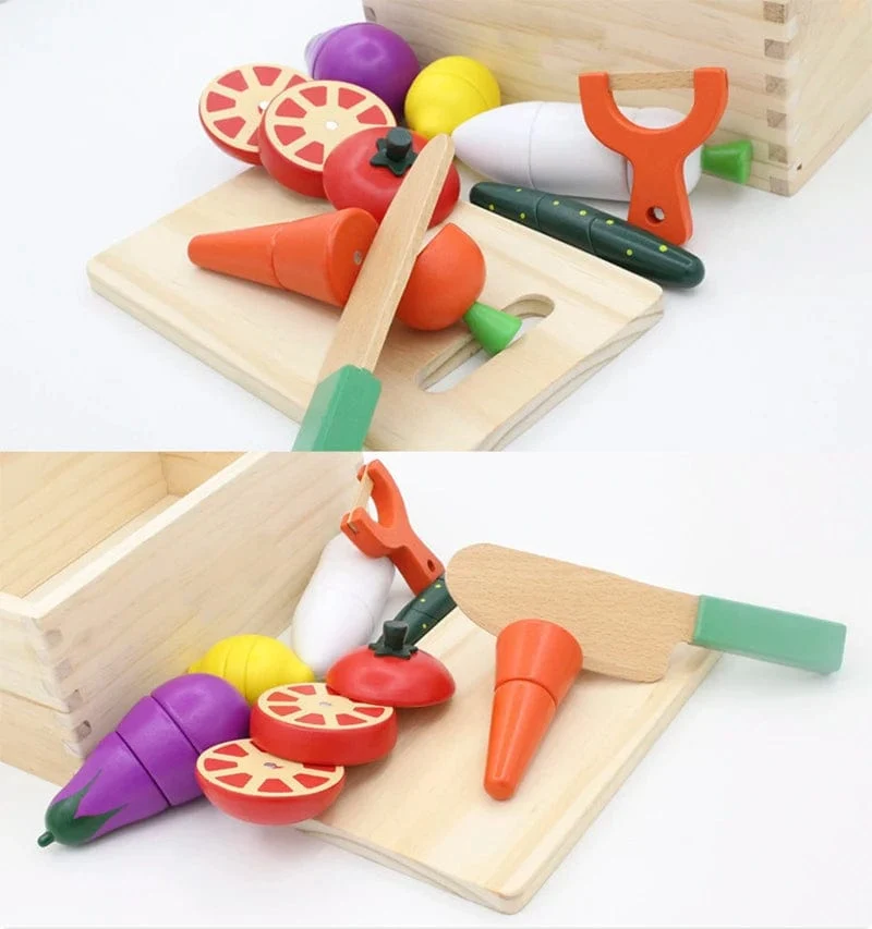 Simulation Küche Pretend Spielzeug Holz Klassische Spiel Montessori Pädagogisches Spielzeug Für Kinder Kinder Geschenk Schneiden Obst Gemüse Set