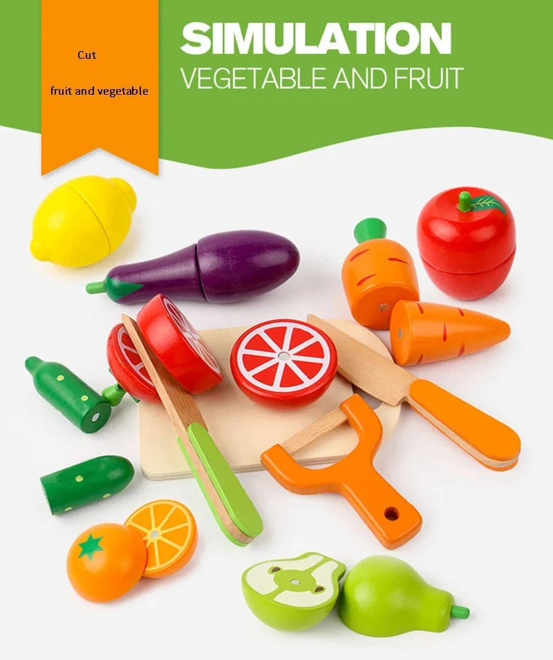 Simulation Küche Pretend Spielzeug Holz Klassische Spiel Montessori Pädagogisches Spielzeug Für Kinder Kinder Geschenk Schneiden Obst Gemüse Set