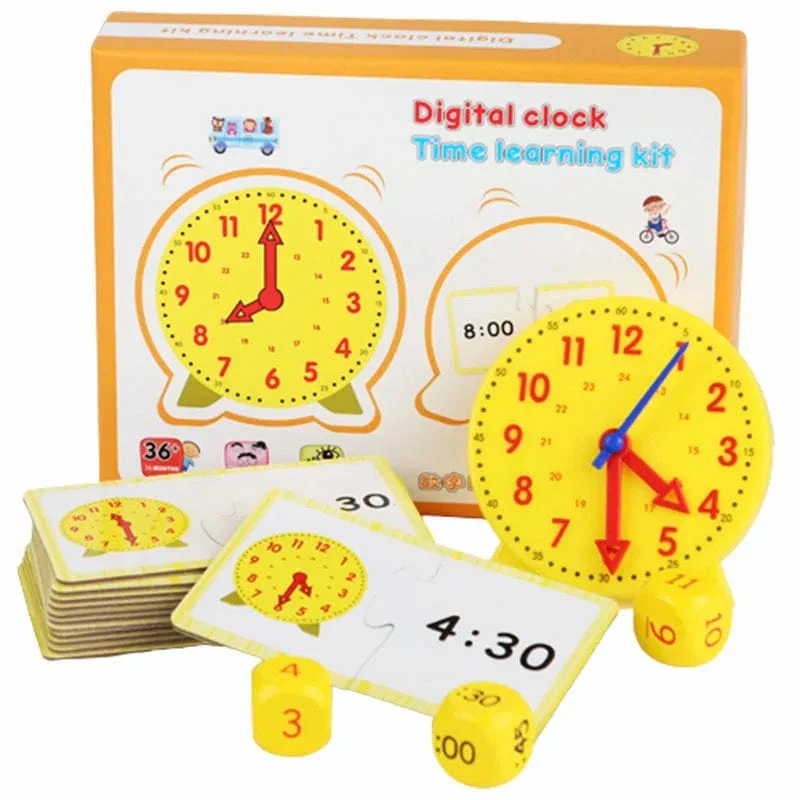 Kinder Montessori Uhr Pädagogisches Spielzeug Stunde Minute Sekunde Erkenntnis Matching Puzzle Spielzeug Kinder Frühen Vorschulischen Lehrmittel