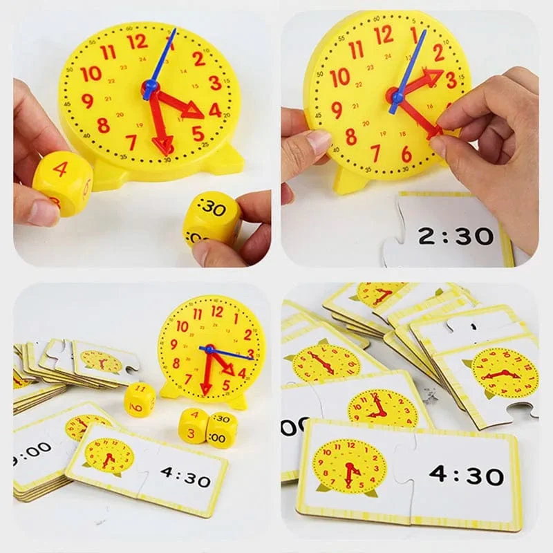 Kinder Montessori Uhr Pädagogisches Spielzeug Stunde Minute Sekunde Erkenntnis Matching Puzzle Spielzeug Kinder Frühen Vorschulischen Lehrmittel