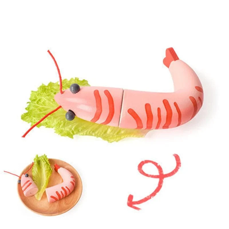 Neu Montessori Simulation Tier Magnetische Spielhaus Fisch Garnelen Krabben Shell Gewürz Sashimi Backen Spielzeug Holz Pädagogisches Spielzeug