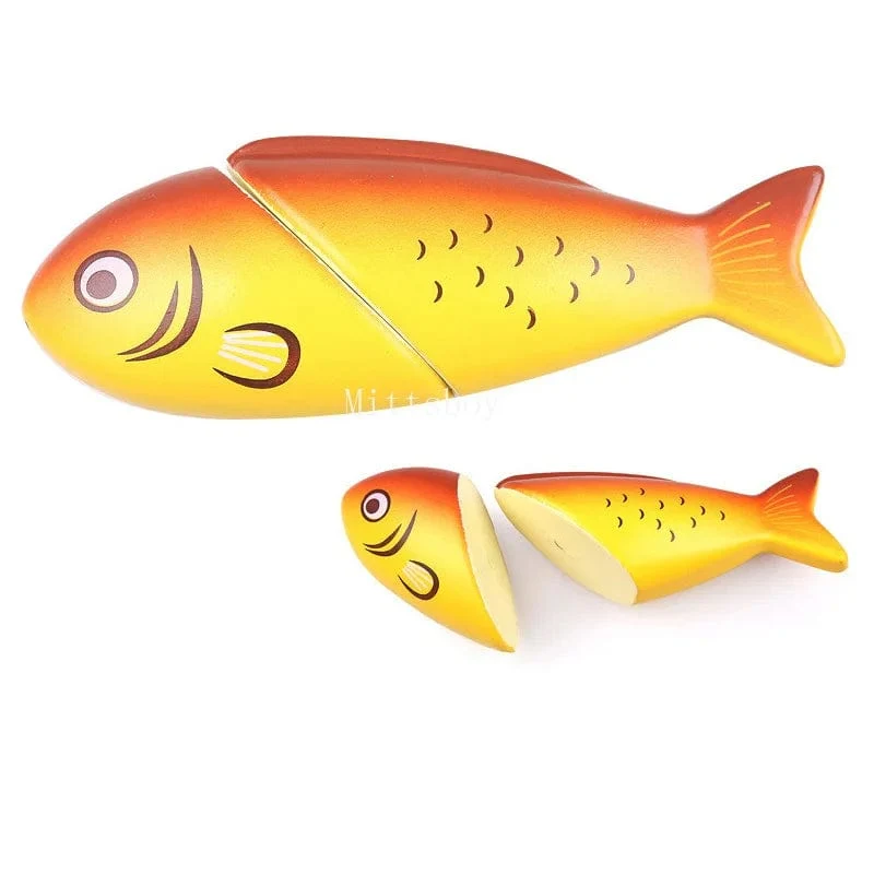 Neu Montessori Simulation Tier Magnetische Spielhaus Fisch Garnelen Krabben Shell Gewürz Sashimi Backen Spielzeug Holz Pädagogisches Spielzeug