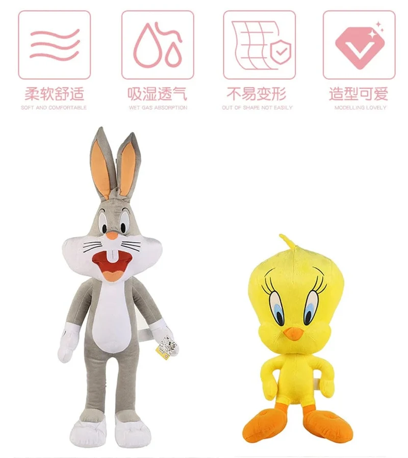 Kostenloser Versand Looney Tunes Bugs Bunny Plüsch Spielzeug Tweety Vogel Lola Bunny Anime Cartoon Film Plushies Gefüllte Puppe Spielzeug Geschenk