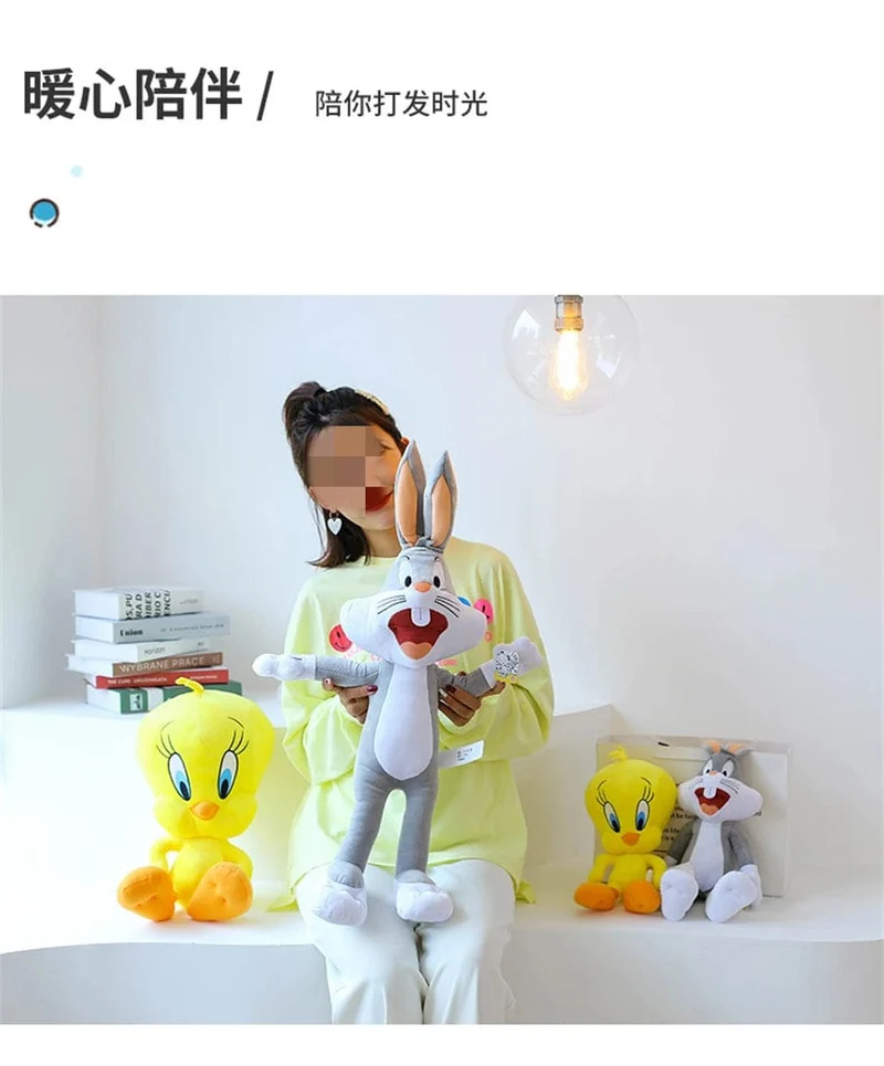 Kostenloser Versand Looney Tunes Bugs Bunny Plüsch Spielzeug Tweety Vogel Lola Bunny Anime Cartoon Film Plushies Gefüllte Puppe Spielzeug Geschenk