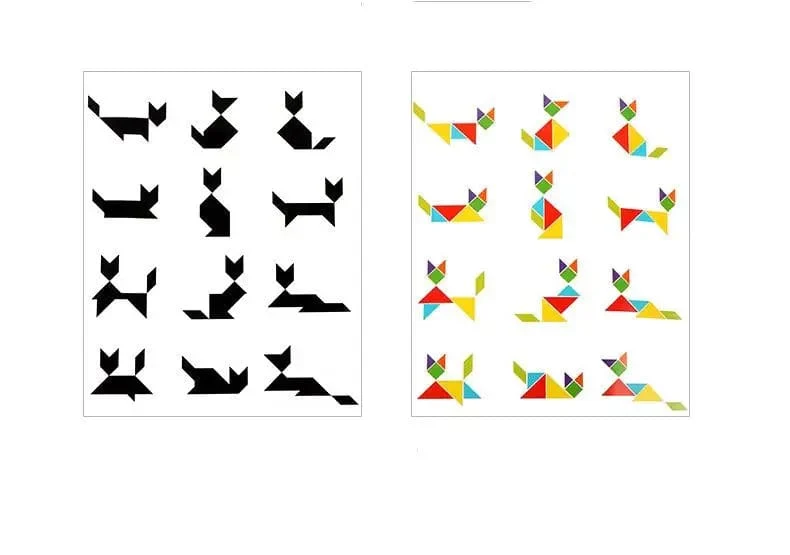 Heißes magnetisches 3D-Puzzle, geometrische Formen, Tangram, Puzzlebrett, Kinder, Montessori-Spiele, Kinder, pädagogisches Holzspielzeug