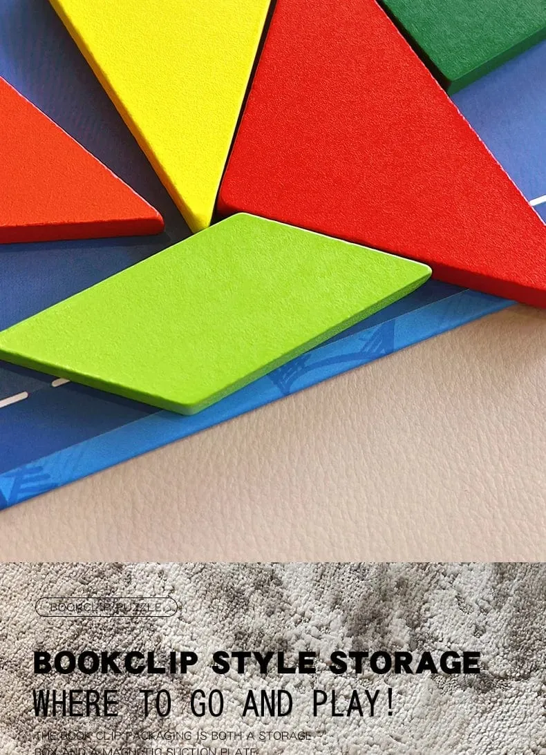 Heißes magnetisches 3D-Puzzle, geometrische Formen, Tangram, Puzzlebrett, Kinder, Montessori-Spiele, Kinder, pädagogisches Holzspielzeug