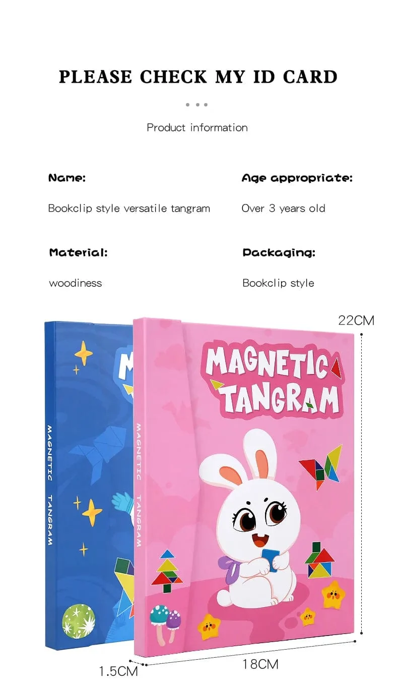 Heißes magnetisches 3D-Puzzle, geometrische Formen, Tangram, Puzzlebrett, Kinder, Montessori-Spiele, Kinder, pädagogisches Holzspielzeug