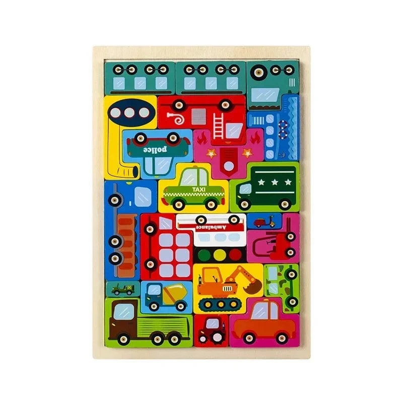 Neues Cartoon-3D-Puzzle aus Holz, Tangram, Mathe-Spielzeug, Würfelspiel, Kinder, Vorschulkinder, Magination, Formen, Puzzle, pädagogisches Spielzeug für Kinder