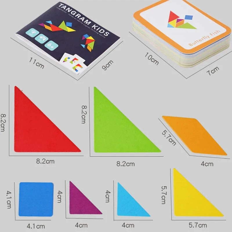 Holz Tangram Puzzle Brettspiele Kinder Montessori Lernspielzeug Kinder Kindergarten Geometrische Form Lehrmittel