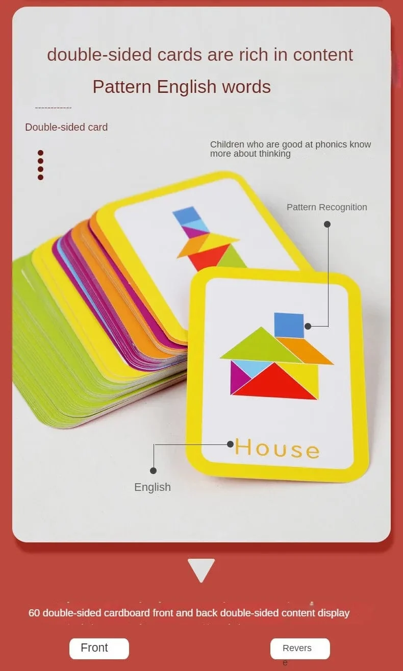 Holz Tangram Puzzle Brettspiele Kinder Montessori Lernspielzeug Kinder Kindergarten Geometrische Form Lehrmittel