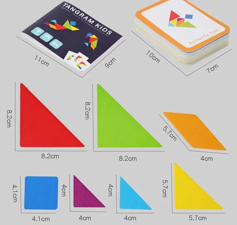Holz Tangram Puzzle Brettspiele Kinder Montessori Lernspielzeug Kinder Kindergarten Geometrische Form Lehrmittel