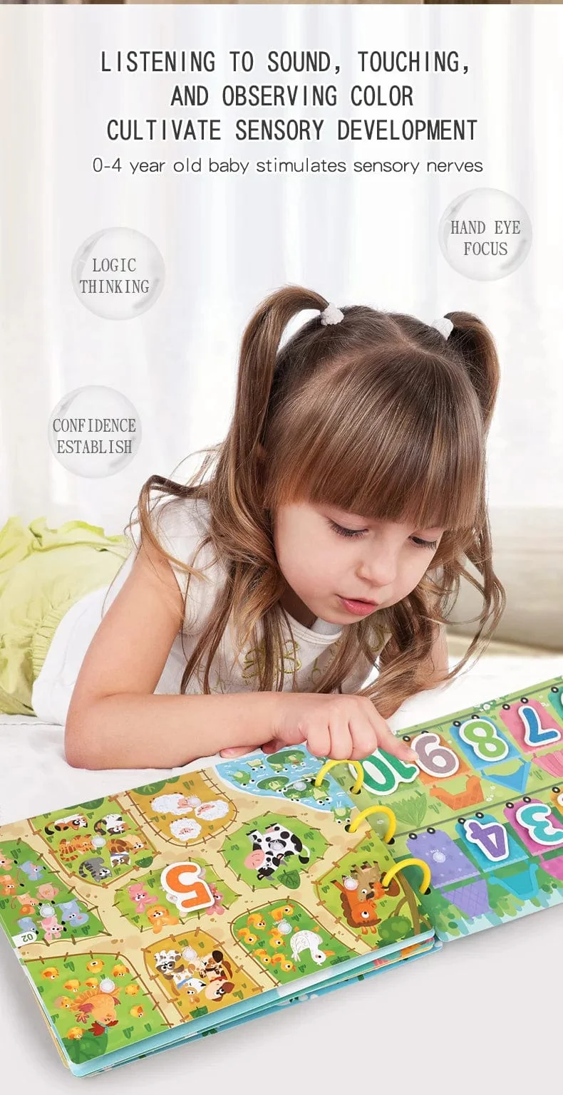 Kinderaufkleber, ruhiges Beschäftigungsbuch, Baby-Montessori-Material, Spielzeugbrett, passende Puzzlespiele, frühes Lernspielzeug für Kleinkinder