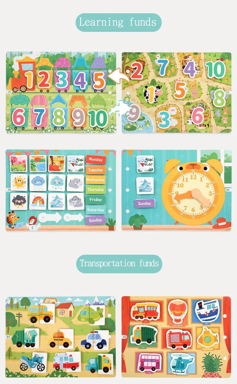 Kinderaufkleber, ruhiges Beschäftigungsbuch, Baby-Montessori-Material, Spielzeugbrett, passende Puzzlespiele, frühes Lernspielzeug für Kleinkinder