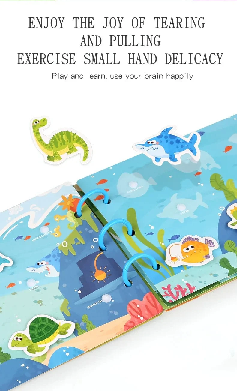 Kinderaufkleber, ruhiges Beschäftigungsbuch, Baby-Montessori-Material, Spielzeugbrett, passende Puzzlespiele, frühes Lernspielzeug für Kleinkinder