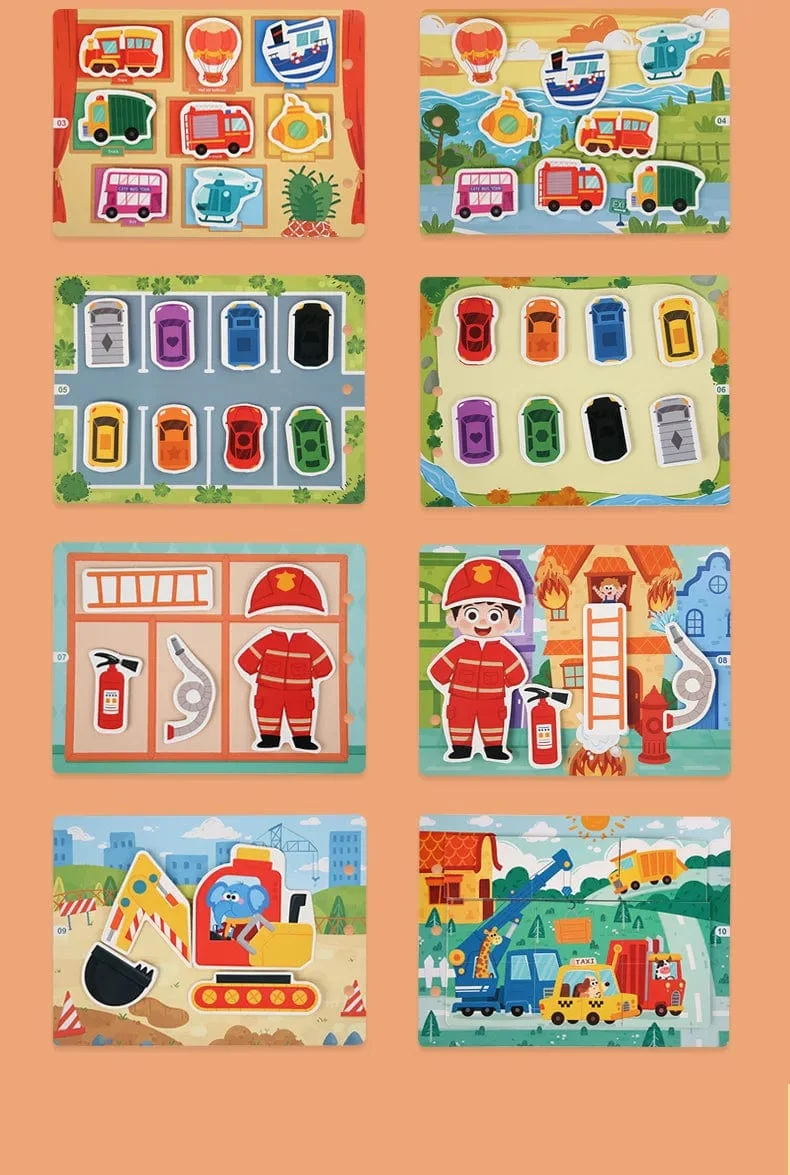 Kinderaufkleber, ruhiges Beschäftigungsbuch, Baby-Montessori-Material, Spielzeugbrett, passende Puzzlespiele, frühes Lernspielzeug für Kleinkinder