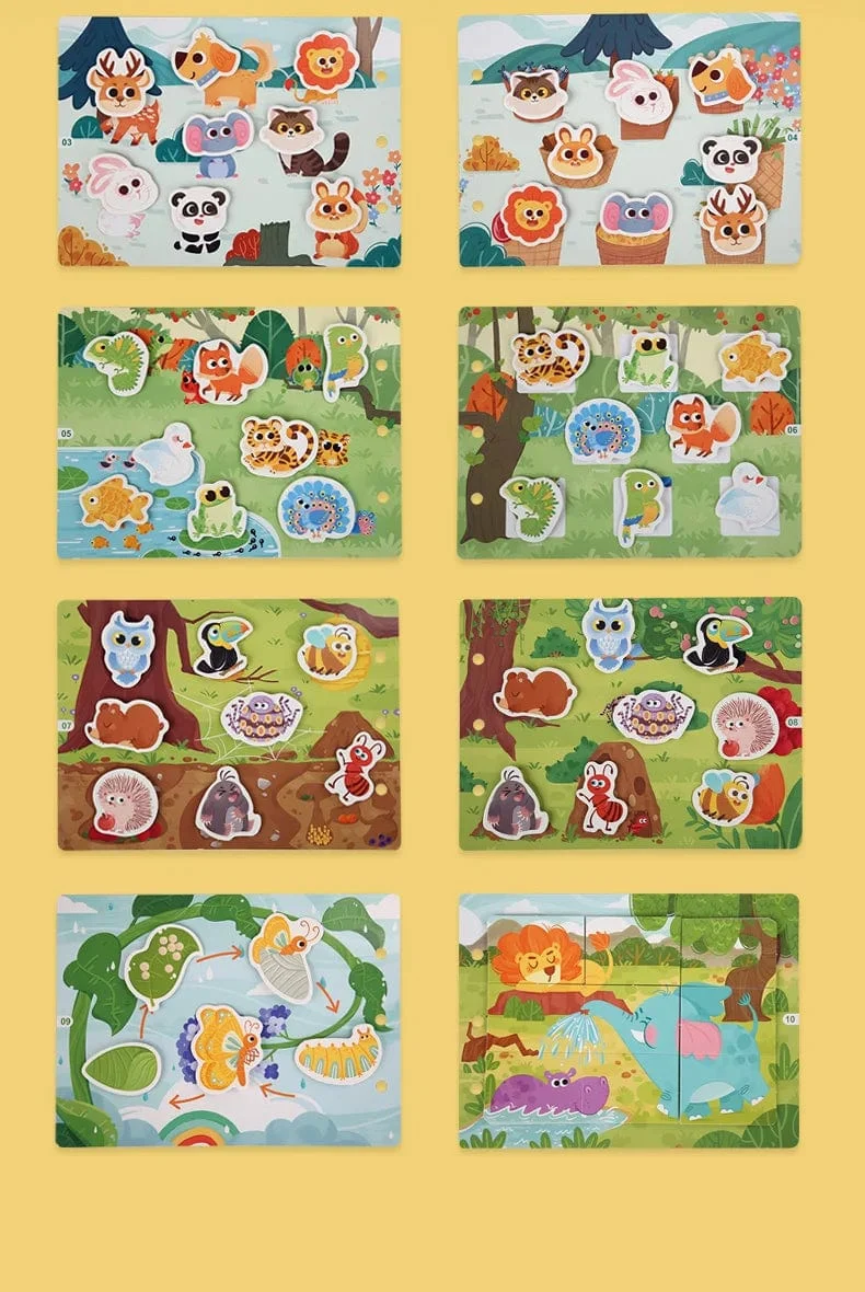 Kinderaufkleber, ruhiges Beschäftigungsbuch, Baby-Montessori-Material, Spielzeugbrett, passende Puzzlespiele, frühes Lernspielzeug für Kleinkinder