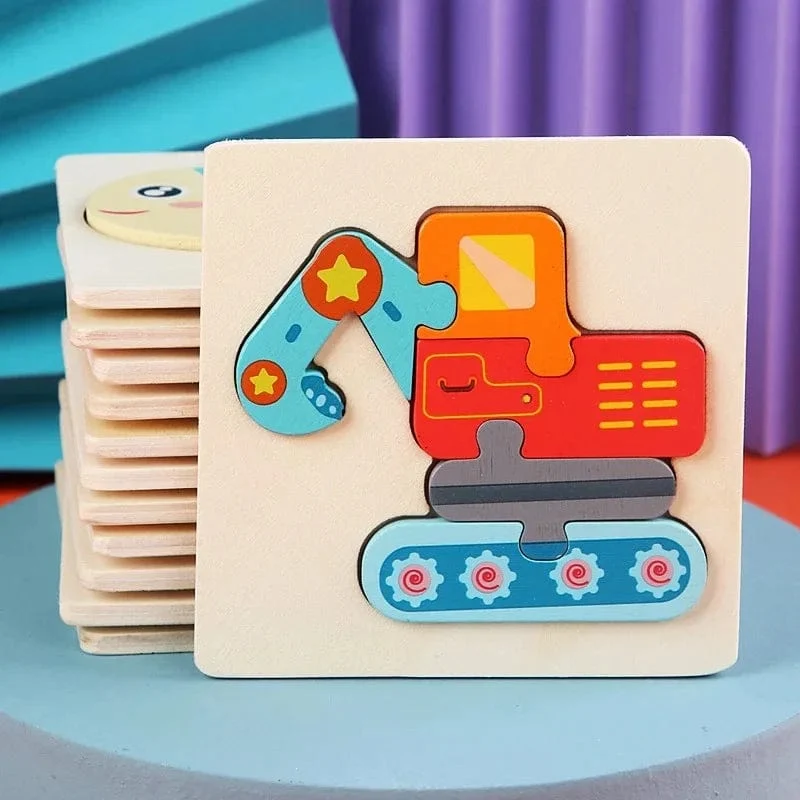 Holzpuzzle Montessori Tiere Karton Buntes Lernspielzeug Tangram Jigzaw Kognitives Holz Für Kinder Kinder Geschenk