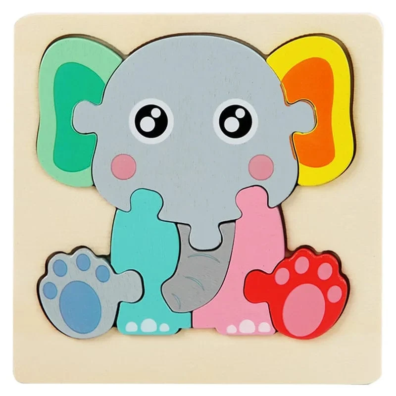Holzpuzzle Montessori Tiere Karton Buntes Lernspielzeug Tangram Jigzaw Kognitives Holz Für Kinder Kinder Geschenk