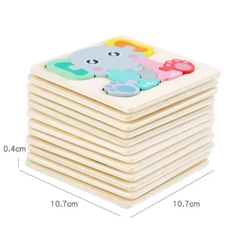 Holzpuzzle Montessori Tiere Karton Buntes Lernspielzeug Tangram Jigzaw Kognitives Holz Für Kinder Kinder Geschenk