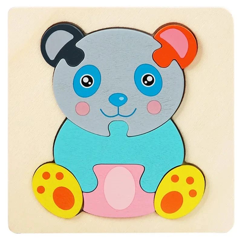 Holzpuzzle Montessori Tiere Karton Buntes Lernspielzeug Tangram Jigzaw Kognitives Holz Für Kinder Kinder Geschenk