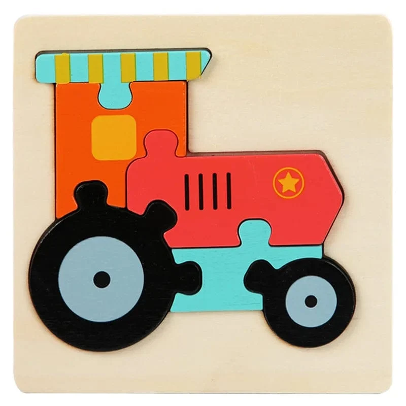 Holzpuzzle Montessori Tiere Karton Buntes Lernspielzeug Tangram Jigzaw Kognitives Holz Für Kinder Kinder Geschenk
