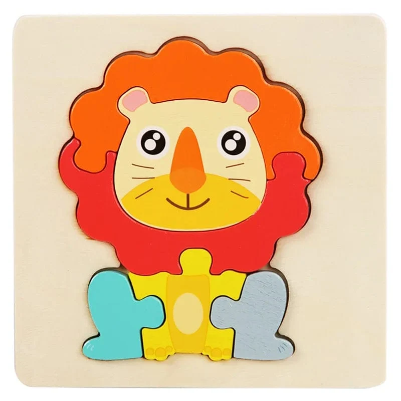Holzpuzzle Montessori Tiere Karton Buntes Lernspielzeug Tangram Jigzaw Kognitives Holz Für Kinder Kinder Geschenk