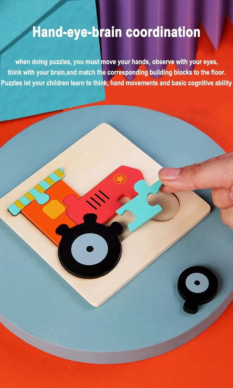 Holzpuzzle Montessori Tiere Karton Buntes Lernspielzeug Tangram Jigzaw Kognitives Holz Für Kinder Kinder Geschenk