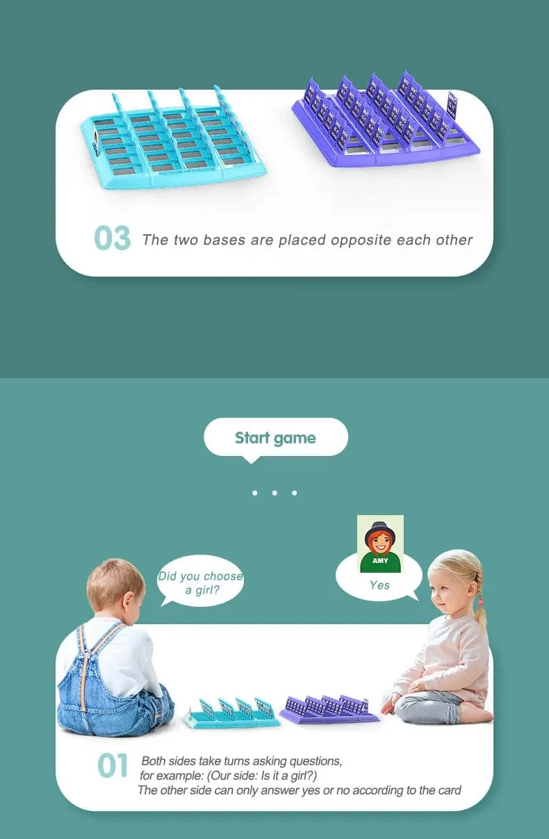 Familien-Ratespiele „Rate mal, wer ich bin“, klassisches Brettspiel, Spielzeug, Gedächtnistraining, Eltern-Kind, Freizeitparty, Indoor-Spiele