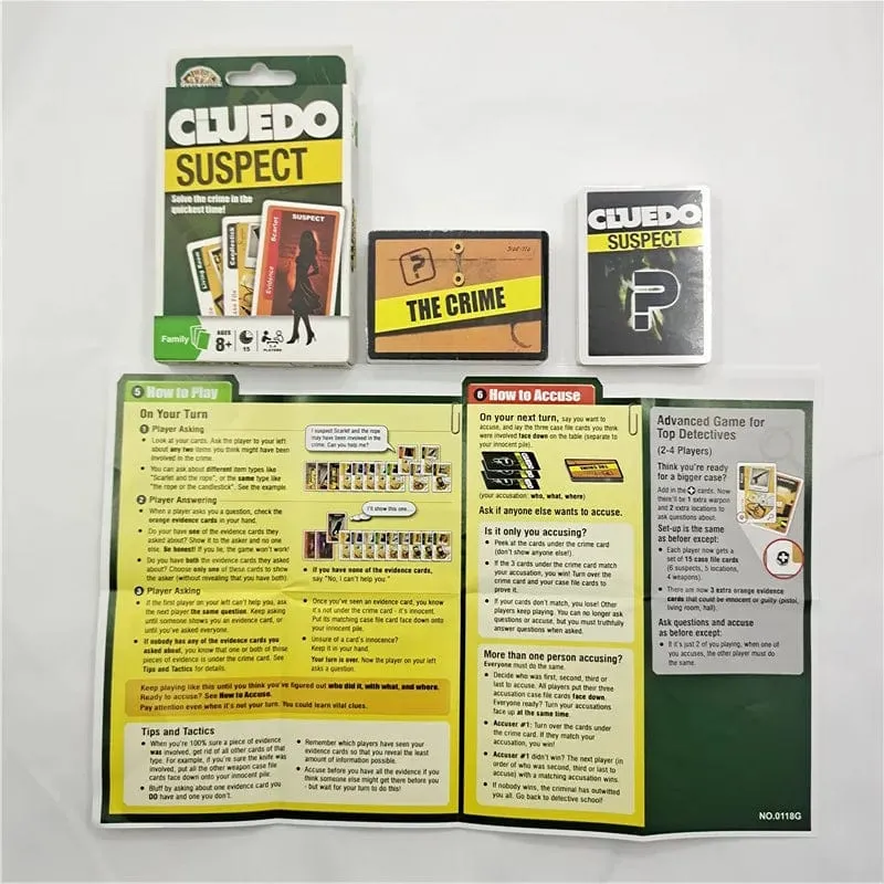 Neuestes Cluedo-Kartenspiel, klassisches Mystery-Spiel. Kostenlose Unterhaltung und interaktive Multiplayer-Karten