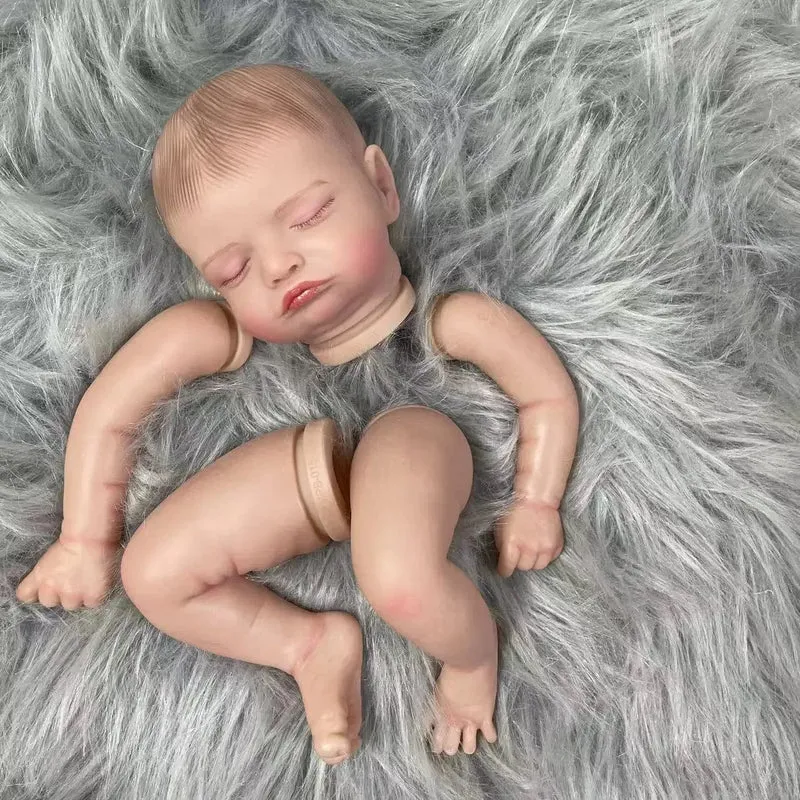 19 Zoll Reborn-Puppenbausatz Rosalie aus bemaltem Vinyl, unmontiert, lebensechtes Baby, 3D-Bemalung mit sichtbaren Adern, Stoffkörper inklusive