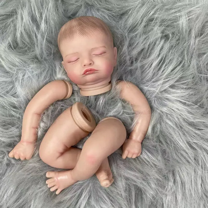 19 Zoll Reborn-Puppenbausatz Rosalie aus bemaltem Vinyl, unmontiert, lebensechtes Baby, 3D-Bemalung mit sichtbaren Adern, Stoffkörper inklusive