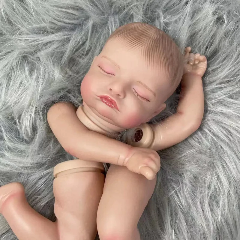 19 Zoll Reborn-Puppenbausatz Rosalie aus bemaltem Vinyl, unmontiert, lebensechtes Baby, 3D-Bemalung mit sichtbaren Adern, Stoffkörper inklusive