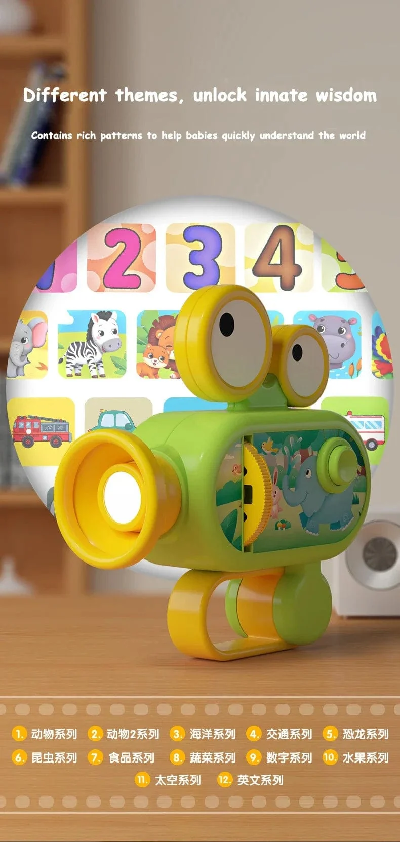 Taschenlampenprojektor, Taschenlampenlampenspielzeug, 96 Muster, Cartoon-Kreativitätsspielzeug, Taschenlampenlampen-Taschenlampenprojektorspielzeug, Baby-Geschichtenbuch