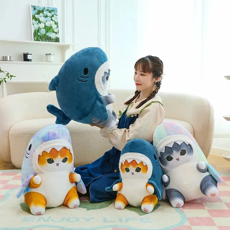 1 Stück Anime Hai Katze Plüschtier Niedliche Kuscheltiere Weiche Plüschtiere Puppenspielzeug Kissen Geburtstagsgeschenk für Kinder Erwachsene Mädchen Wohnkultur