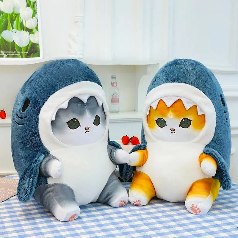 1 Stück Anime Hai Katze Plüschtier Niedliche Kuscheltiere Weiche Plüschtiere Puppenspielzeug Kissen Geburtstagsgeschenk für Kinder Erwachsene Mädchen Wohnkultur