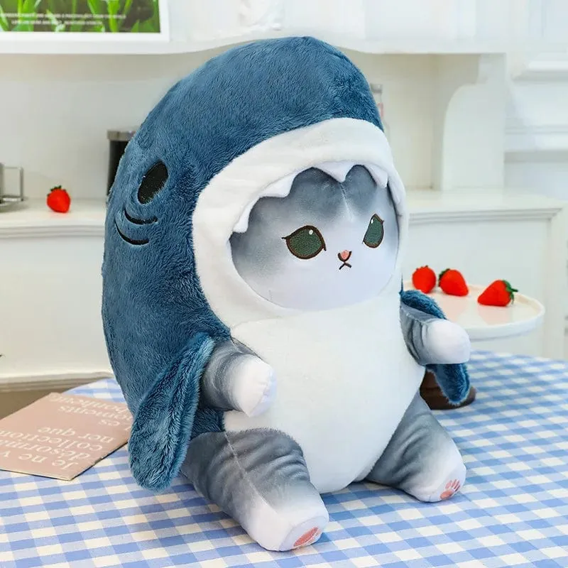 1 Stück Anime Hai Katze Plüschtier Niedliche Kuscheltiere Weiche Plüschtiere Puppenspielzeug Kissen Geburtstagsgeschenk für Kinder Erwachsene Mädchen Wohnkultur