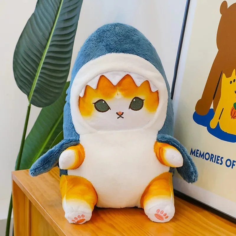 1 Stück Anime Hai Katze Plüschtier Niedliche Kuscheltiere Weiche Plüschtiere Puppenspielzeug Kissen Geburtstagsgeschenk für Kinder Erwachsene Mädchen Wohnkultur