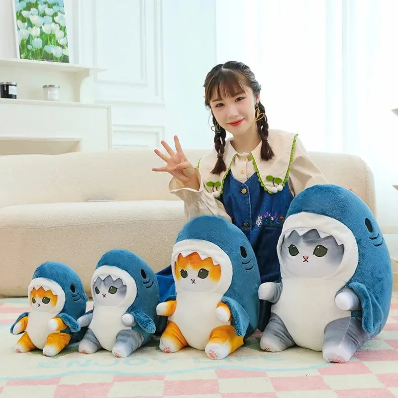 1 Stück Anime Hai Katze Plüschtier Niedliche Kuscheltiere Weiche Plüschtiere Puppenspielzeug Kissen Geburtstagsgeschenk für Kinder Erwachsene Mädchen Wohnkultur