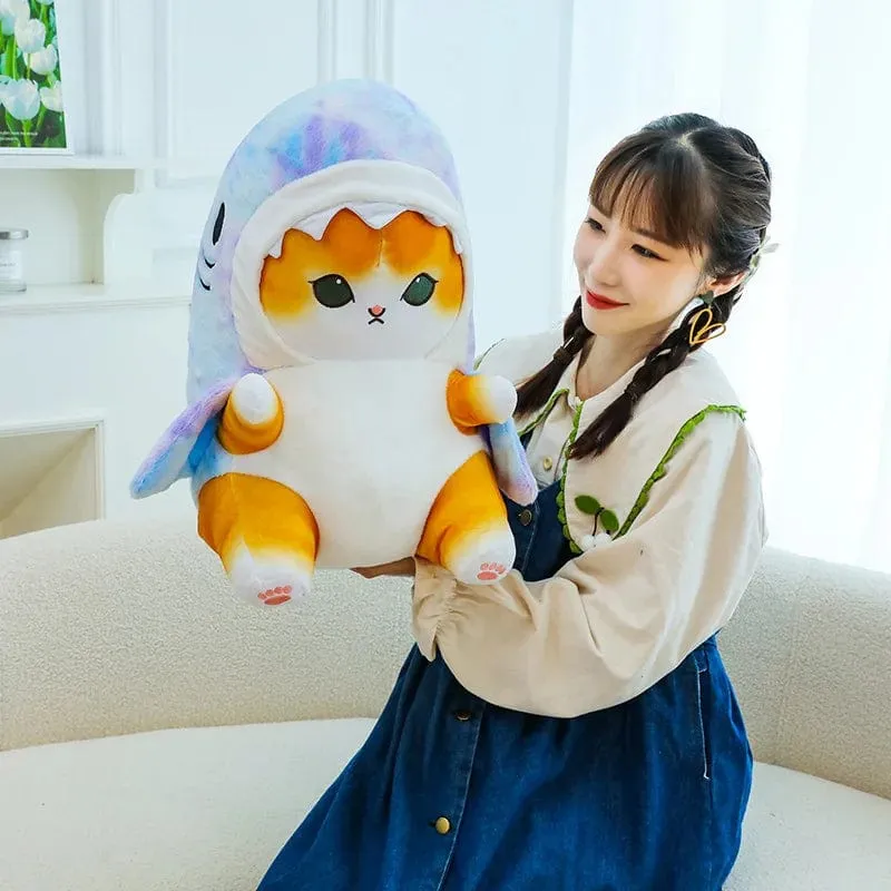 1 Stück Anime Hai Katze Plüschtier Niedliche Kuscheltiere Weiche Plüschtiere Puppenspielzeug Kissen Geburtstagsgeschenk für Kinder Erwachsene Mädchen Wohnkultur