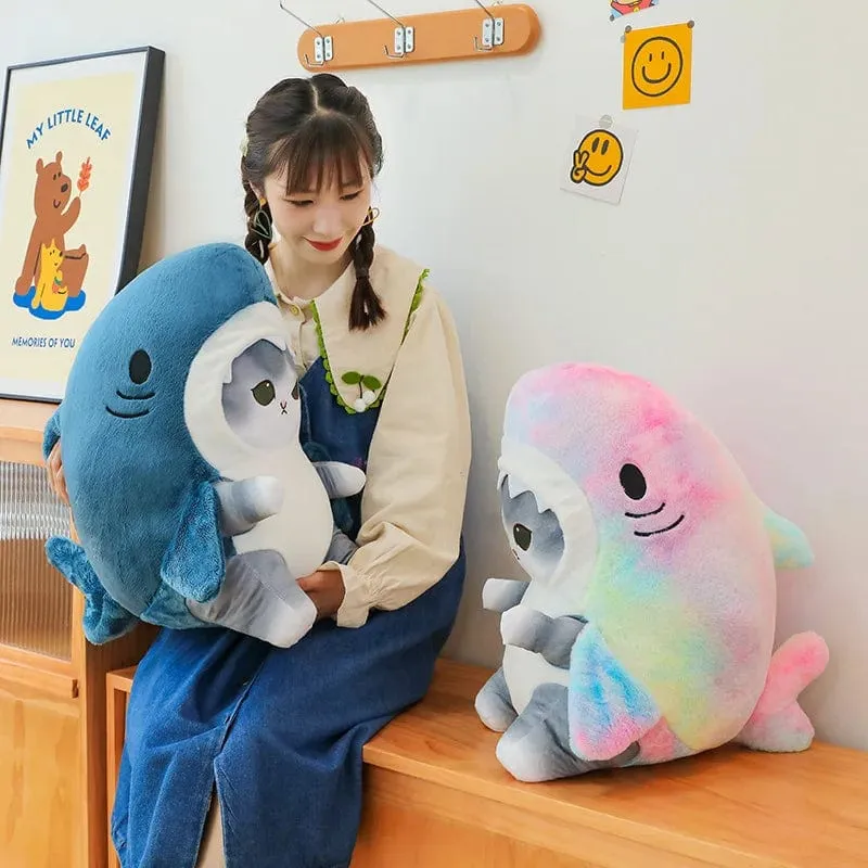 1 Stück Anime Hai Katze Plüschtier Niedliche Kuscheltiere Weiche Plüschtiere Puppenspielzeug Kissen Geburtstagsgeschenk für Kinder Erwachsene Mädchen Wohnkultur