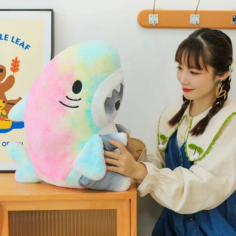 1 Stück Anime Hai Katze Plüschtier Niedliche Kuscheltiere Weiche Plüschtiere Puppenspielzeug Kissen Geburtstagsgeschenk für Kinder Erwachsene Mädchen Wohnkultur