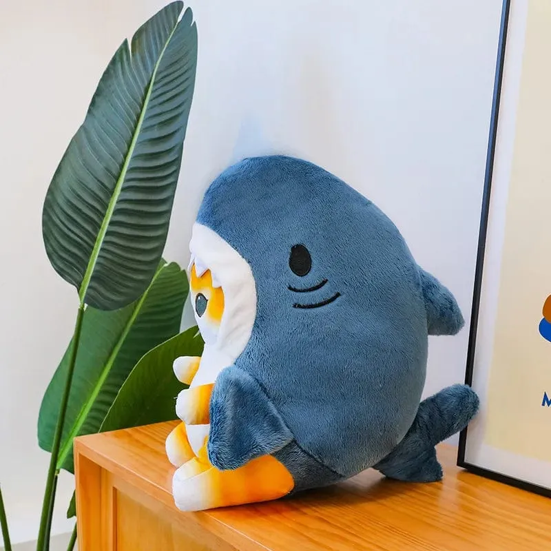 1 Stück Anime Hai Katze Plüschtier Niedliche Kuscheltiere Weiche Plüschtiere Puppenspielzeug Kissen Geburtstagsgeschenk für Kinder Erwachsene Mädchen Wohnkultur